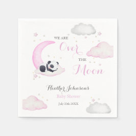Over The Moon Meisje Panda Beer Baby shower Servet