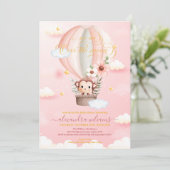 Over the Moon Monkey Baby shower Kaart (Staand voorkant)