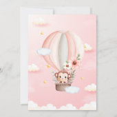Over the Moon Monkey Baby shower Kaart (Achterkant)