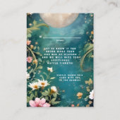 Over the Moon Moonlit Night Pink Flowers Baby Girl Informatiekaartje (Achterkant)