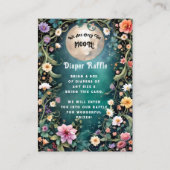 Over the Moon Moonlit Night Pink Flowers Baby Girl Informatiekaartje (Voorkant)