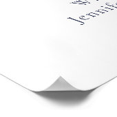 Over the moon navy baby shower welkom poster (Hoek)