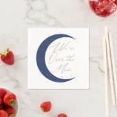 Over the Moon Navy Blue Boy Baby shower Servet (Insitu)
