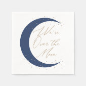 Over the Moon Navy Blue Boy Baby shower Servet (Voorkant)