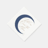 Over the Moon Navy Blue Boy Baby shower Servet (Hoek)