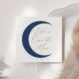 Over the Moon Navy Blue Boy Baby shower Servet