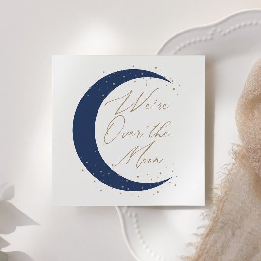 Over the Moon Navy Blue Boy Baby shower Servet