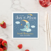 Over the Moon Navy Blue Boy Baby shower Servet (Insitu)