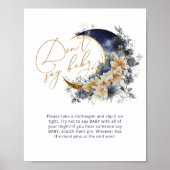 Over the moon navy gold Dont zeggen baby spel Poster (Voorkant)
