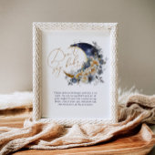 Over the moon navy gold Dont zeggen baby spel Poster