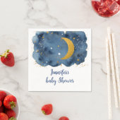 Over the Moon Navy Gold Galaxy Baby shower Servet (Insitu)