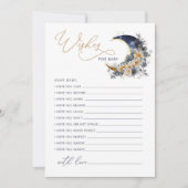 Over the moon navy gold Wishes voor baby card Kaart (Voorkant)