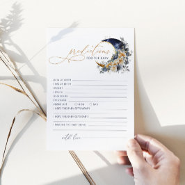 Over the moon navy gouden voorspellingen voor baby kaart