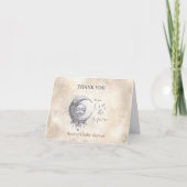 Over the Moon Neutral Baby shower bedankje Bedankkaart (Voorkant)
