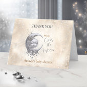 Over the Moon Neutral Baby shower bedankje Bedankkaart