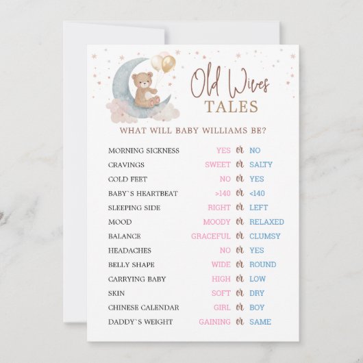 Over the Moon Old Wives Tales Geslacht onthullen K Kaart (Voorkant)