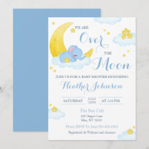 Over The Moon Olifant Baby Shower