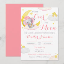 Over The Moon Olifant Meisje Baby Shower