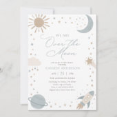 Over the Moon Outer Space Baby Borrel Kaart (Voorkant)