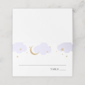 Over the Moon Paarse Baby Naam Plaats Kaarten Plaatskaartje (Buitenkant ongevouwen)