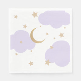 Over the Moon Paarse Baby Shower Servet