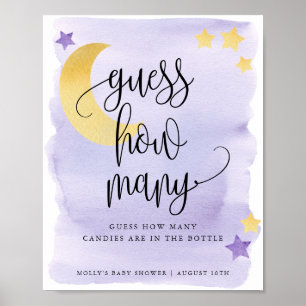Over the Moon Paarse Raad Hoeveelheid Spel Poster
