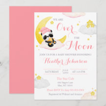 Over The Moon Panda Bear Meisje Baby Shower