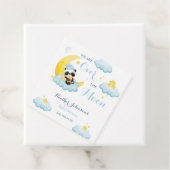 Over The Moon Panda Beer Boy Baby shower Bedankjes Labels (In situ)
