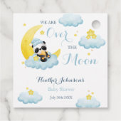 Over The Moon Panda Beer Boy Baby shower Bedankjes Labels (Achterkant)