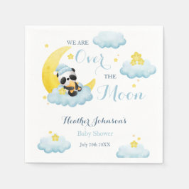 Over The Moon Panda Beer Boy Baby shower Servet