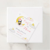 Over The Moon Panda Beer Meisje Baby shower Bedankjes Labels (In situ)