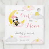 Over The Moon Panda Beer Meisje Baby shower Bedankjes Labels (Achterkant)