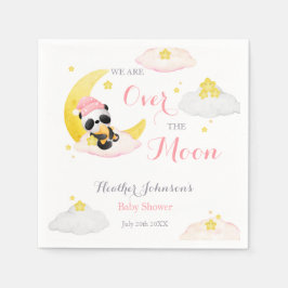 Over The Moon Panda Beer Meisje Baby shower Servet