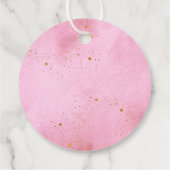 Over the Moon Pink Gold Galaxy Baby shower Bedankjes Labels (Achterkant)