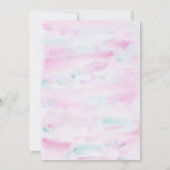 Over the Moon Pink Pastel Space Baby shower Kaart (Achterkant)