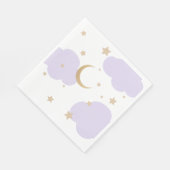 Over the Moon Purple Baby Shower  Servet (Hoek)