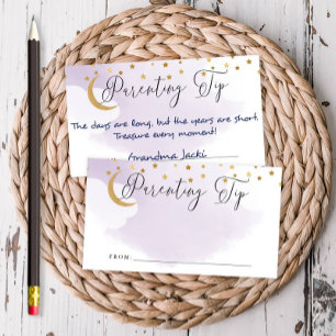 Over the Moon Purple Parenting Tip Jar Advice Card Informatiekaartje