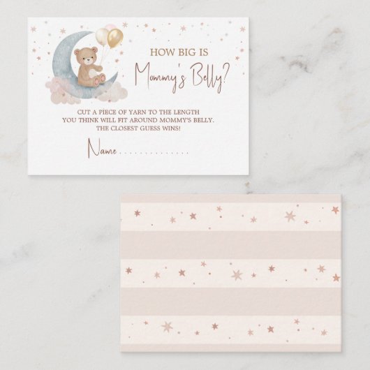 Over The Moon Raad Hoe Groot Is Mamma's Buik Kaart Notitiekaartje (Voorkant / Achterkant)