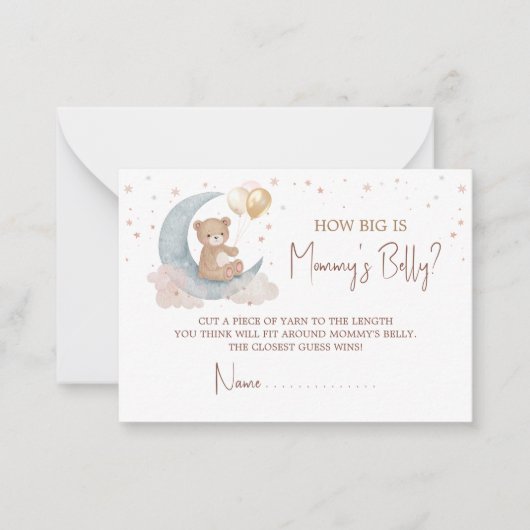 Over The Moon Raad Hoe Groot Is Mamma's Buik Kaart Notitiekaartje (Voorkant)
