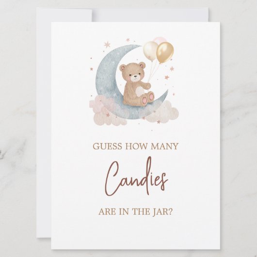 Over the Moon Raad hoeveel Snoepjes spel Kaart (Voorkant)