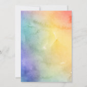 Over the Moon Rainbow Waterverf Baby shower Kaart (Achterkant)