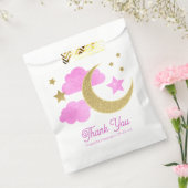 Over the Moon Roze Baby shower Favorietentassen Bedankzakje (Gezegeld)