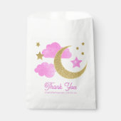 Over the Moon Roze Baby shower Favorietentassen Bedankzakje (Voorkant)