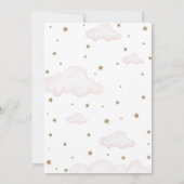 Over the Moon Roze Baby shower Invitation Kaart (Achterkant)