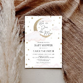 Over the Moon Roze Baby shower Invitation Kaart