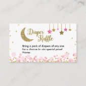 Over the Moon Roze Baby shower - Luier Raffle Informatiekaartje (Voorkant)