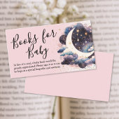 Over the Moon Roze Boeken voor Baby shower Informatiekaartje