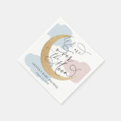 Over the Moon Roze en Blauw Baby shower Servet (Hoek)