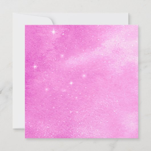 Over the Moon Roze Goud Baby shower Uitnodigen Kaart (Achterkant)