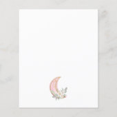 Over the Moon Roze Gouden Bloem Meisje Baby Shower (Achterkant)